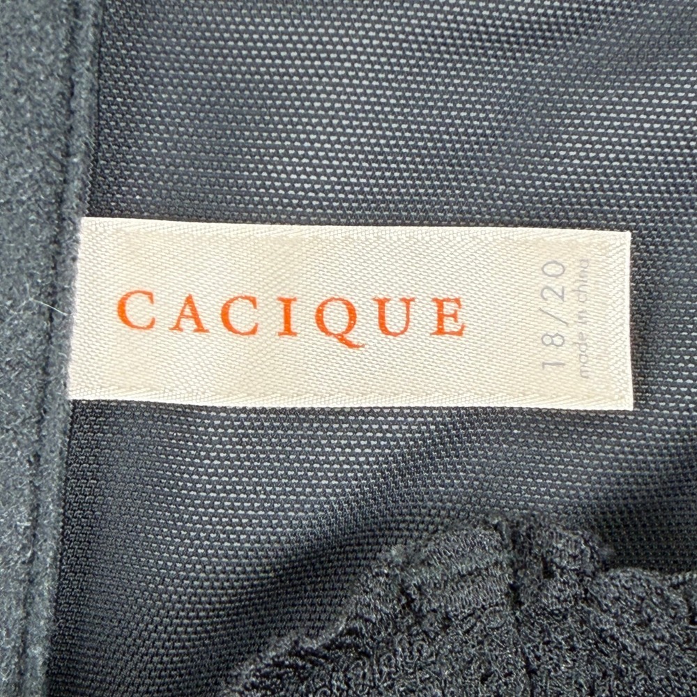 Cacique Black Lace Garter Belt Corset Style Size 18/20 - Picture 2 of 6